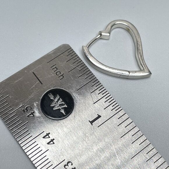 Stunning 925 Sterling Silver Heart Hoop Earrings Boho Love Statement Classic - Picture 7 of 7